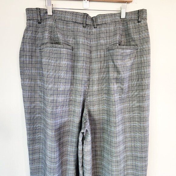 ModCloth Plus Size Wide Leg Plaid High Waist Trouser Pants Women 1X Pockets - Picture 12 of 16